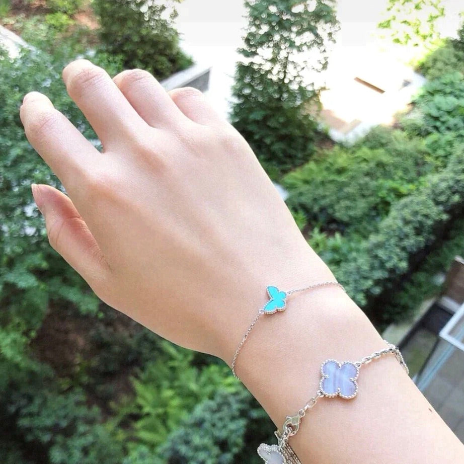 [Baslove] SCHMETTERLING TÜRKIS SCHMETTERLING ARMBAND SILBER