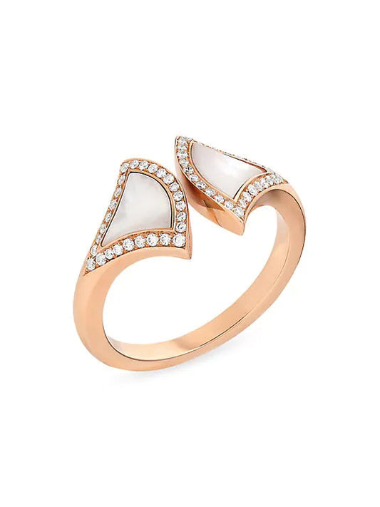 [Baslove] OFFENER RING MIT DIAMANT „DREAM MOP“