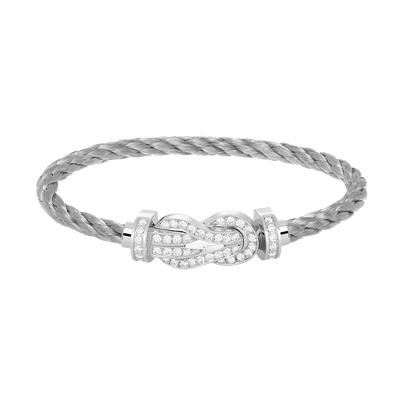 [Baslove]CHANCE GROSSES 8-FACH-ARMBAND MIT VOLLEN DIAMANTEN, SILBER