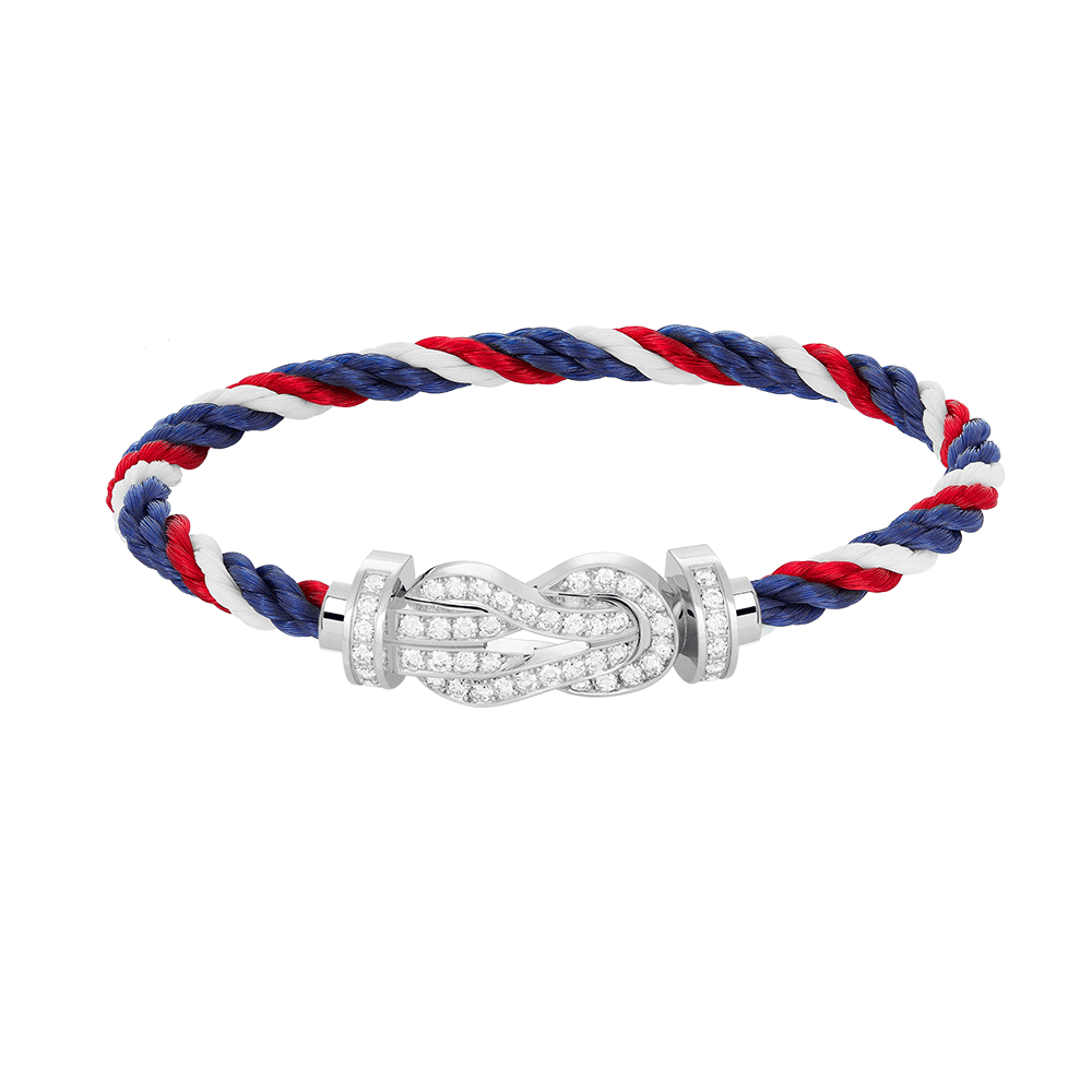 [Baslove]CHANCE GROSSES 8-FACH-ARMBAND MIT VOLLEN DIAMANTEN, SILBER