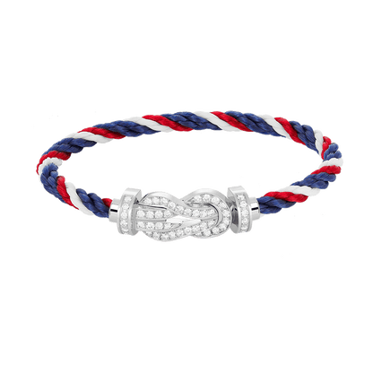 [Baslove]CHANCE GROSSES 8-FACH-ARMBAND MIT VOLLEN DIAMANTEN, SILBER