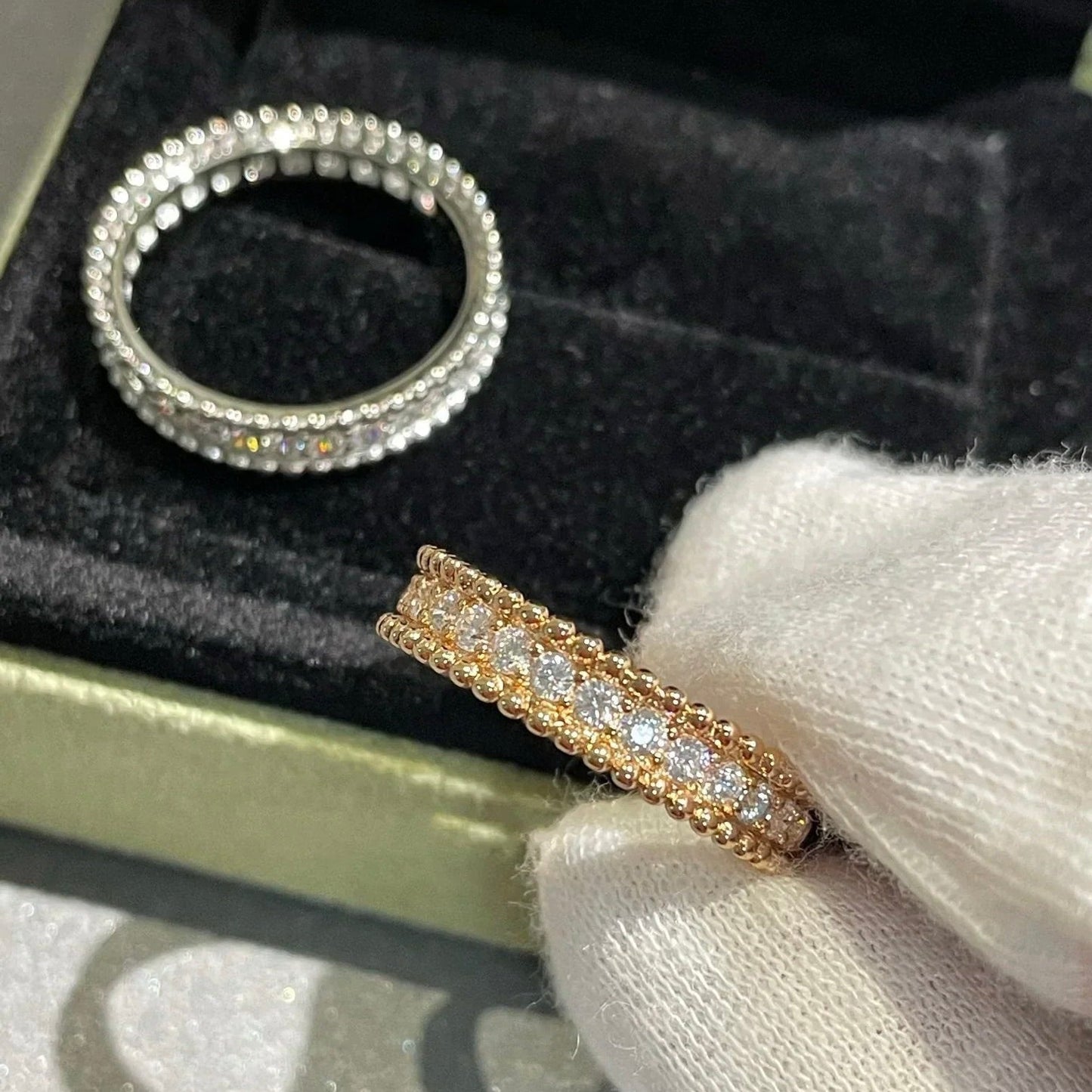 [Baslove] PERLEE DIAMANT SILBERRING