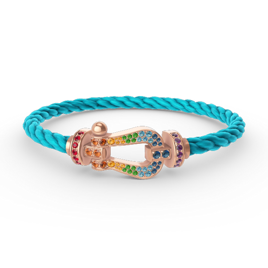[Baslove]FORCE GROSSES HUFEISENFARBIGE DIAMANTENARMBAND ROSÉGOLD