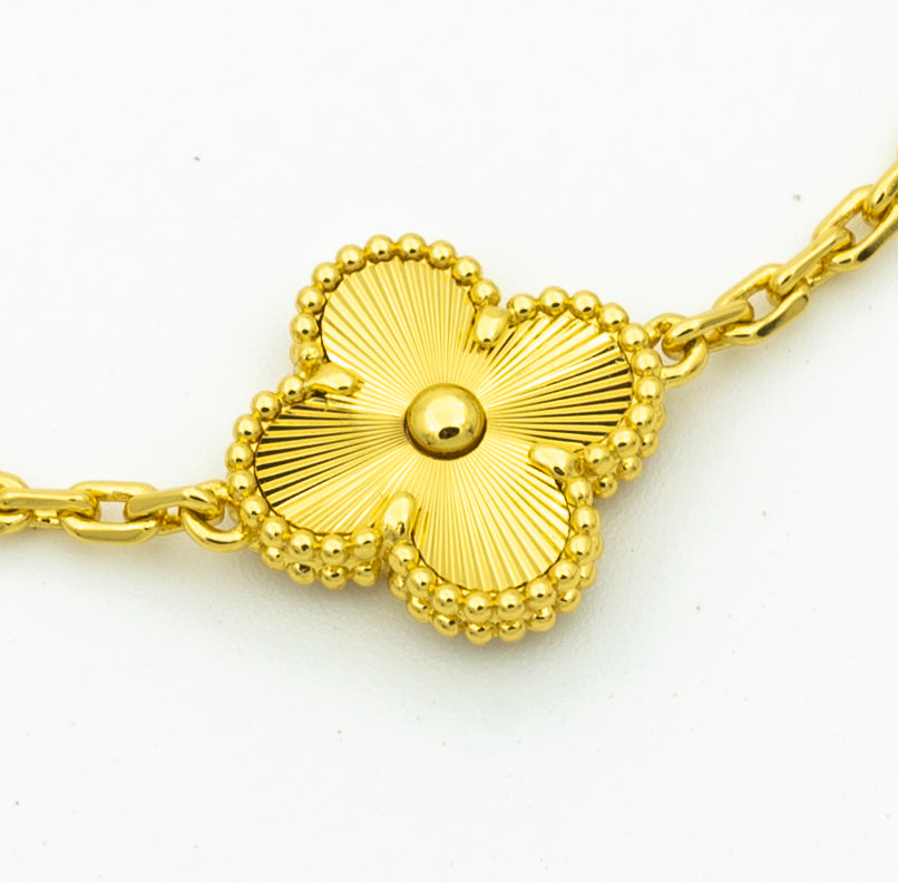 [Violet JW]CLOVER BRACELET 5 MOTIFS GOLD DIAMOND
