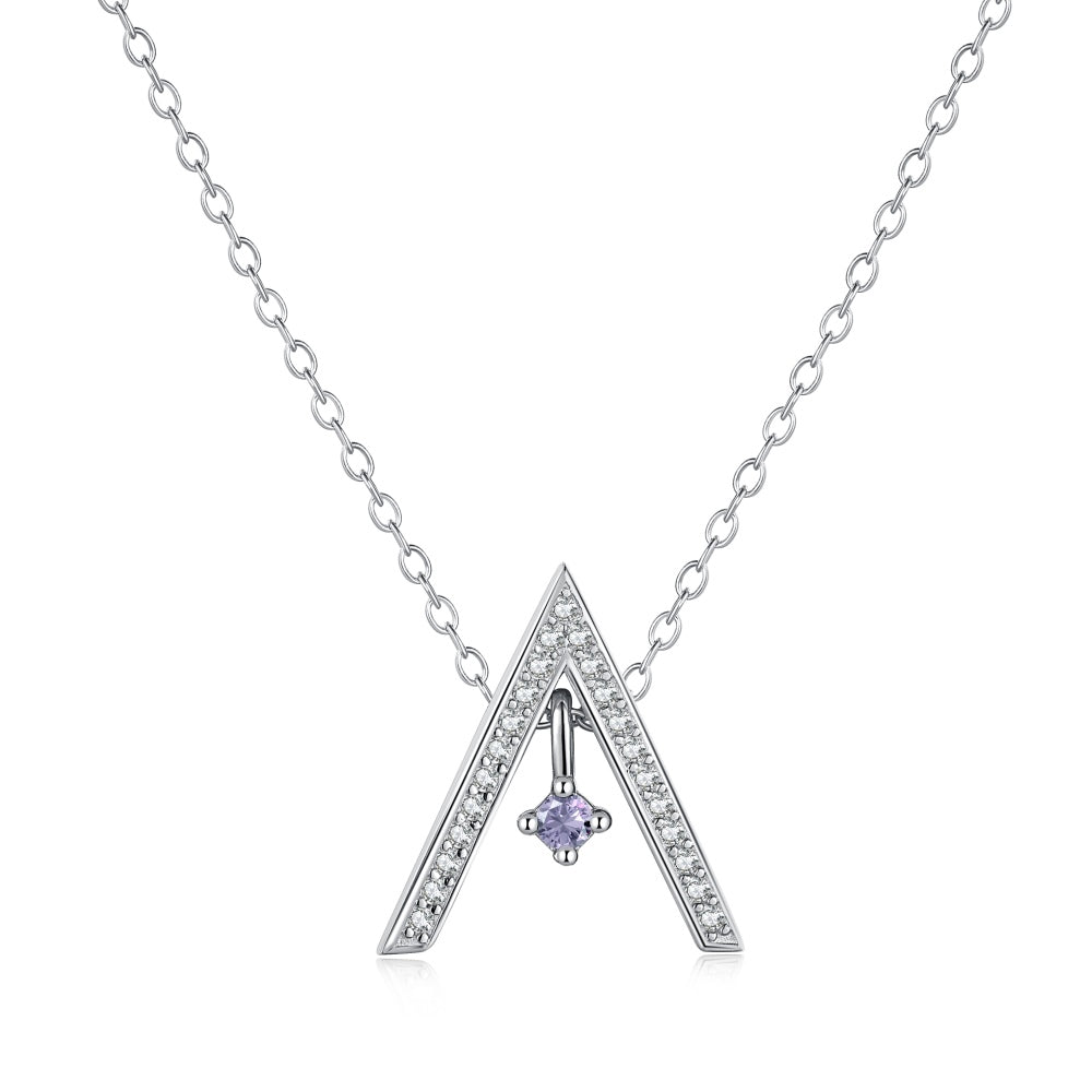 [Violet JW]Sparkling "A" Shape Necklace
