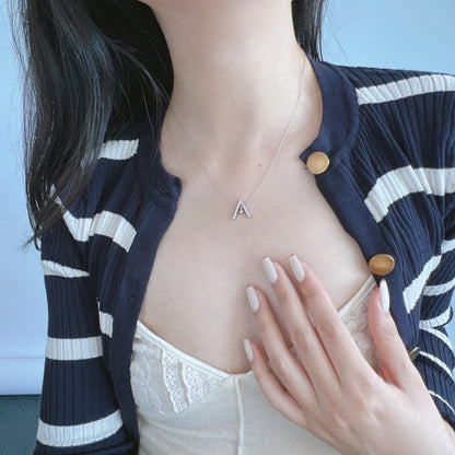 [Violet JW]Sparkling "A" Shape Necklace