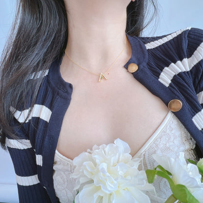 [Violet JW]Sparkling "A" Shape Necklace