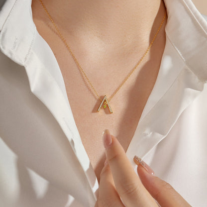 [Violet JW]Sparkling "A" Shape Necklace