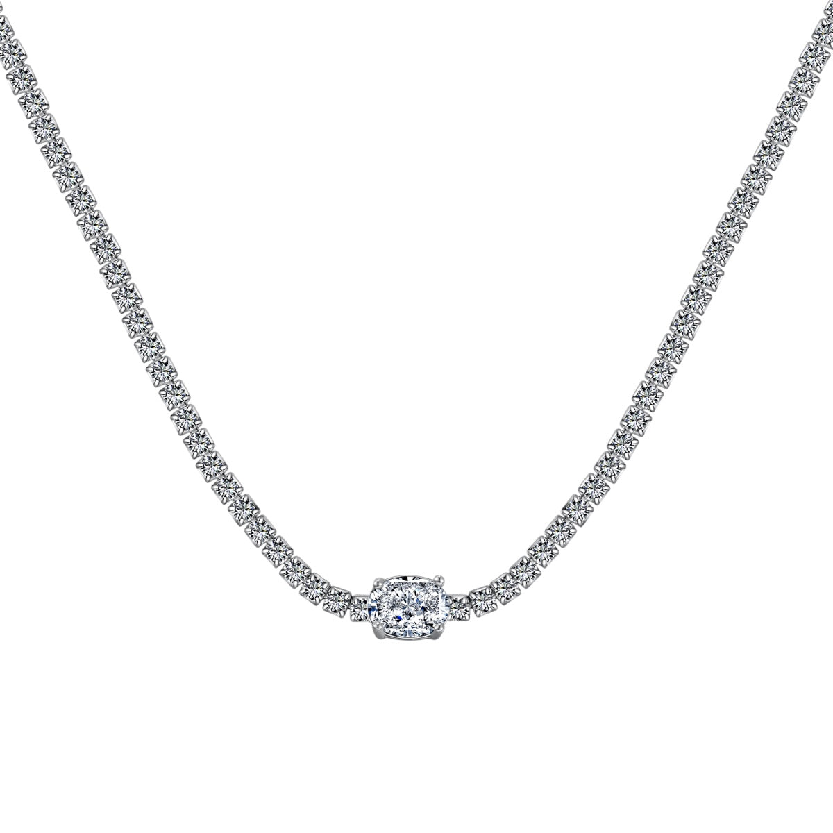 [Violet JW]1.0 Carat Shining Oval Cut Necklace