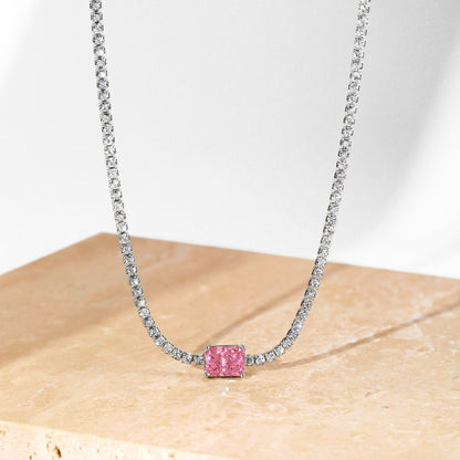 [Violet JW]2.0 carat Ornate Emerald Cut Necklace
