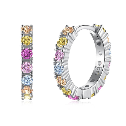 [Violet JW]Radiant Colorful Round Cut Earrings