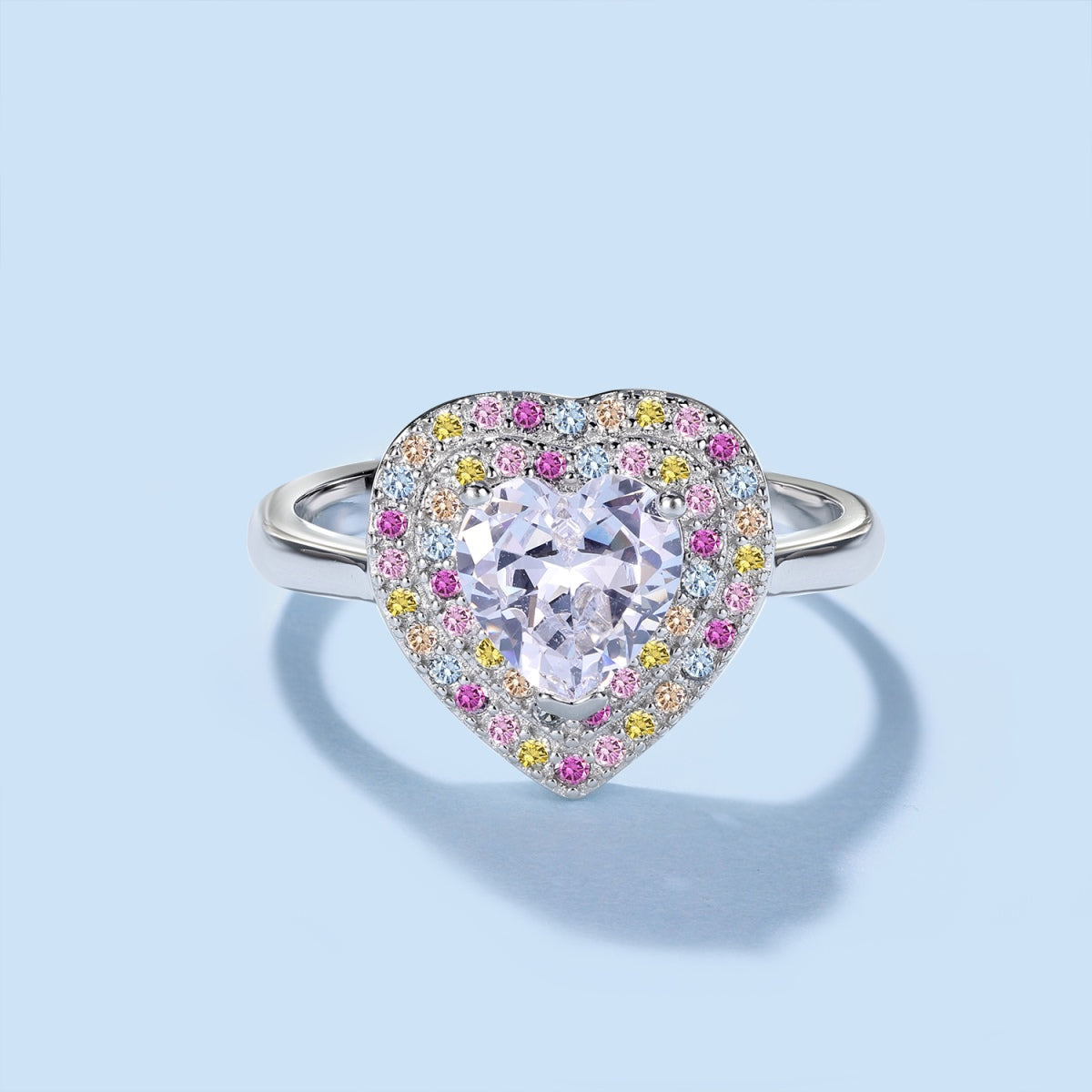 [Violet JW]Delicate Ebullient Heart Shape Wedding Ring