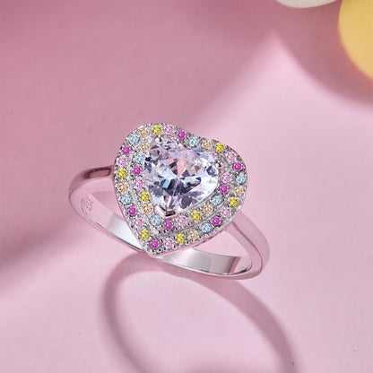 [Violet JW]Delicate Ebullient Heart Shape Wedding Ring