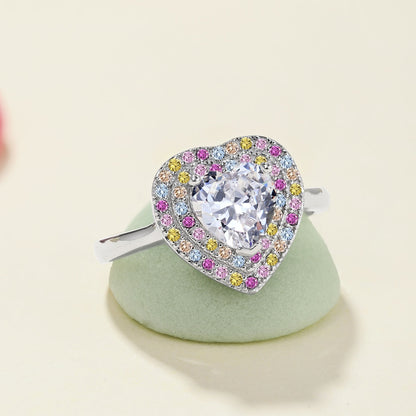 [Violet JW]Delicate Ebullient Heart Shape Wedding Ring
