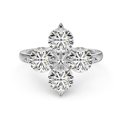 [Violet JW]Four-Leaf Clover Eight-Pointed Star Ring