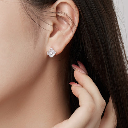 [Violet JW]Four-Leaf Clover Flower Shape Exquisite Earrings