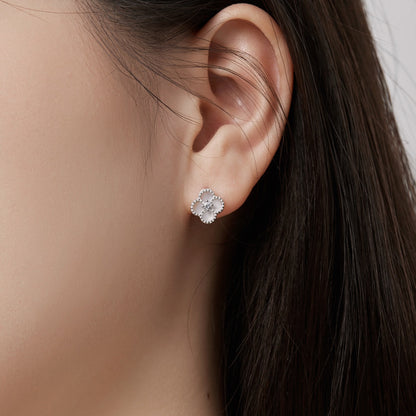 [Violet JW]Four-Leaf Clover Flower Shape Exquisite Earrings