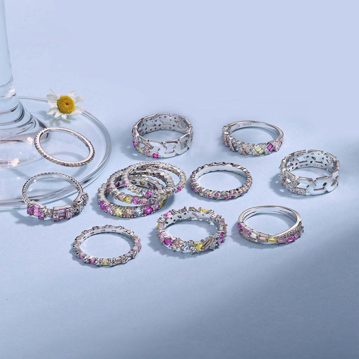[Violet JW]Radiant Sparkling Round Cut Daily Ring