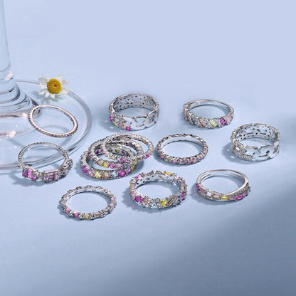 [Violet JW]Radiant Sparkling Round Cut Daily Ring