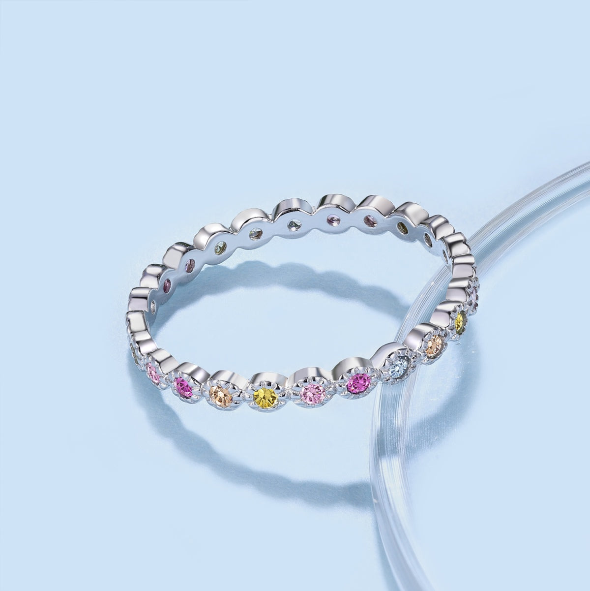 [Violet JW]Radiant Sparkling Round Cut Daily Ring