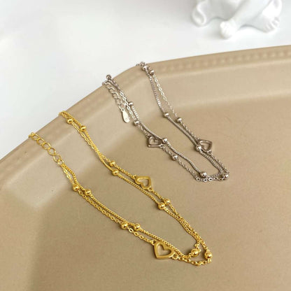 [Violet JW]Dainty Double Layer Love Heart Bracelet