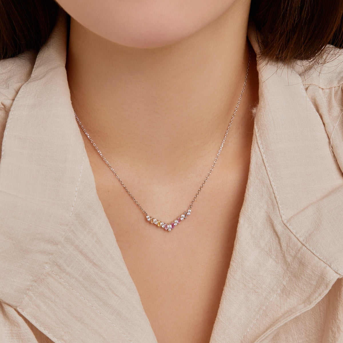 [Violet JW]Dazzling Rainbow Necklace