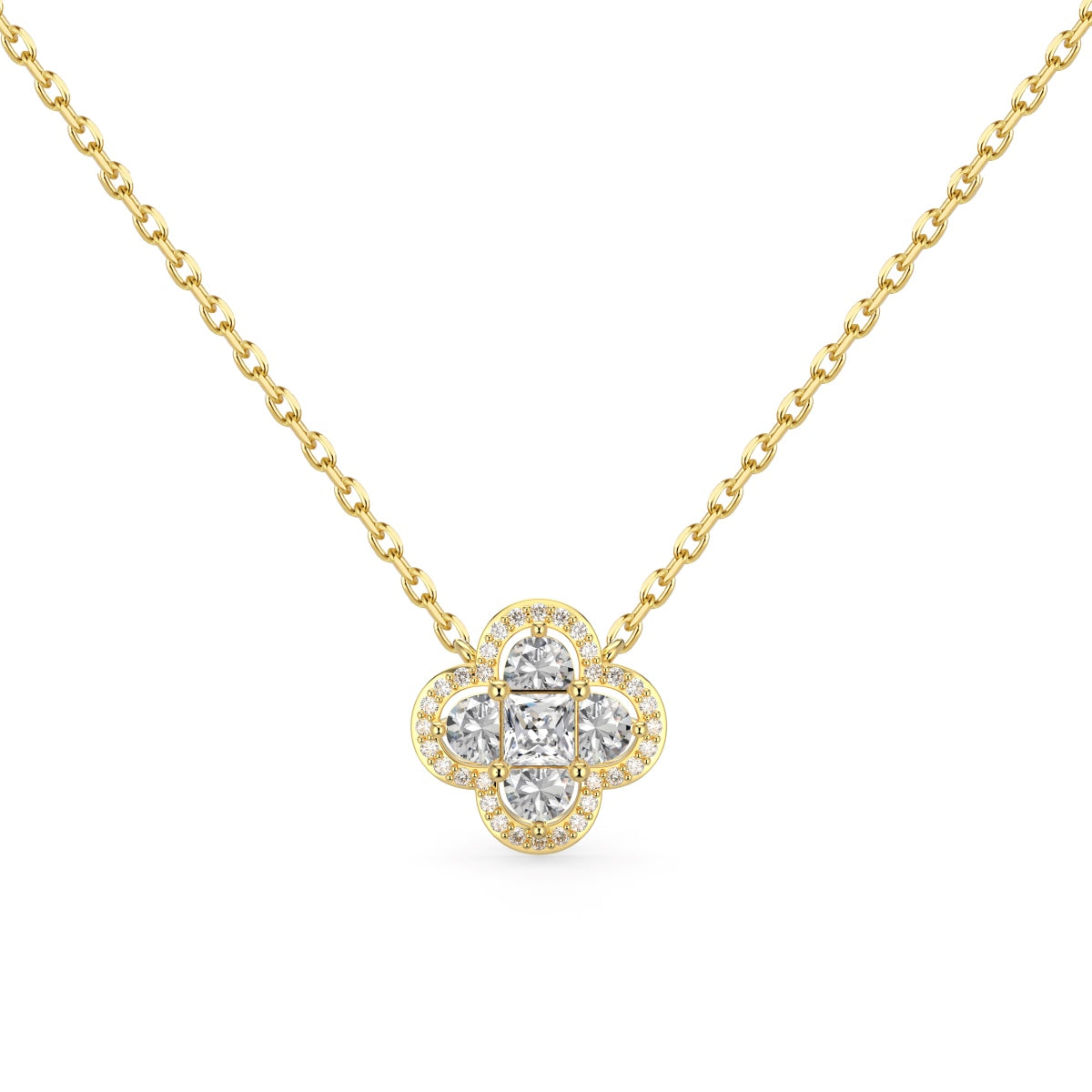 [Violet JW]Spliced Lucky Four-Leaf Clover Versatile Necklace