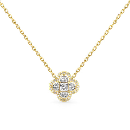 [Violet JW]Spliced Lucky Four-Leaf Clover Versatile Necklace
