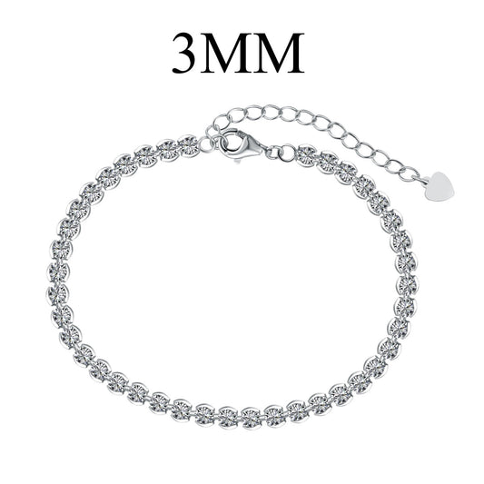 [Violet JW]Ornate  Sparkling Round Cut Daily Bracelet