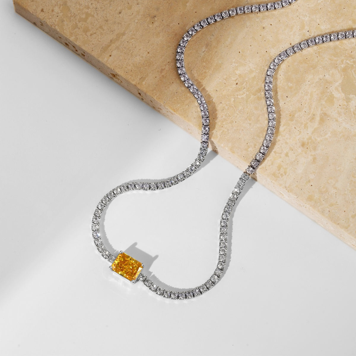 [Violet JW]2.0 carat Ornate Emerald Cut Necklace