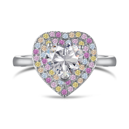 [Violet JW]Delicate Ebullient Heart Shape Wedding Ring
