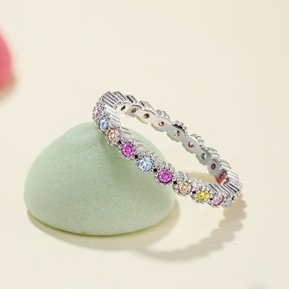 [Violet JW]Unique Scintillating Round Cut Daily Ring