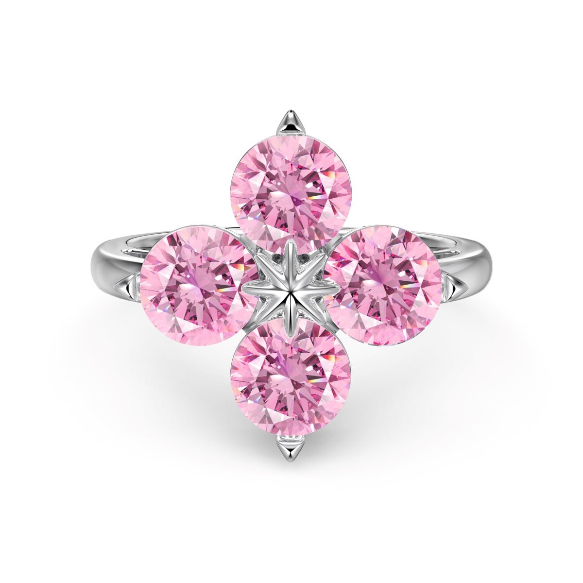 [Violet JW]Four-Leaf Clover Eight-Pointed Star Ring