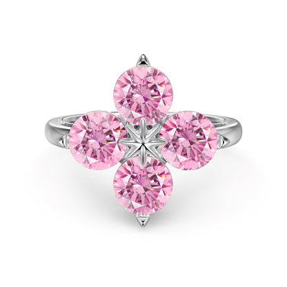 [Violet JW]Four-Leaf Clover Eight-Pointed Star Ring