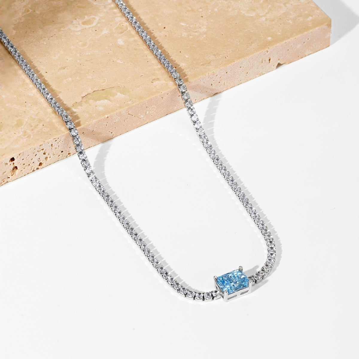 [Violet JW]2.0 carat Ornate Emerald Cut Necklace