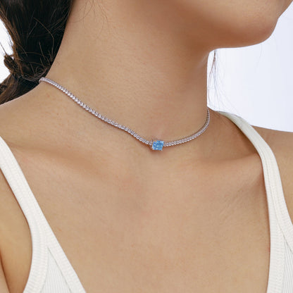 [Violet JW]2.0 carat Ornate Emerald Cut Necklace