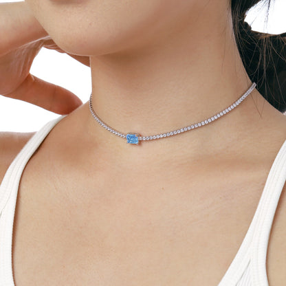 [Violet JW]2.0 carat Ornate Emerald Cut Necklace