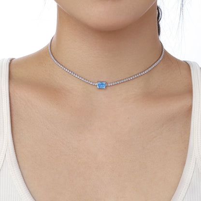 [Violet JW]2.0 carat Ornate Emerald Cut Necklace