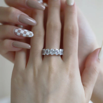 [Violet JW]Dainty Elongated Cushion Cut Tennis Ring
