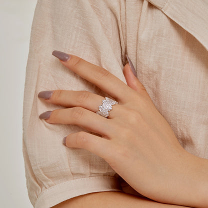 [Violet JW]Luxurious Colorful Radiant Cut Daily Ring