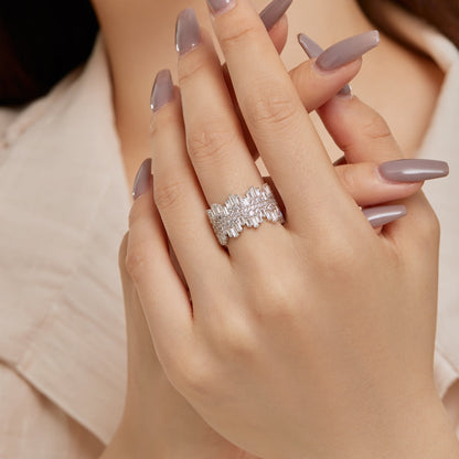 [Violet JW]Luxurious Colorful Radiant Cut Daily Ring