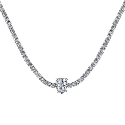[Violet JW]1.0 carat Unique Pear Cut Tennis Necklace