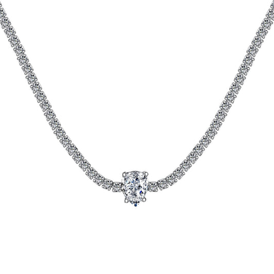 [Violet JW]1.0 carat Unique Pear Cut Tennis Necklace