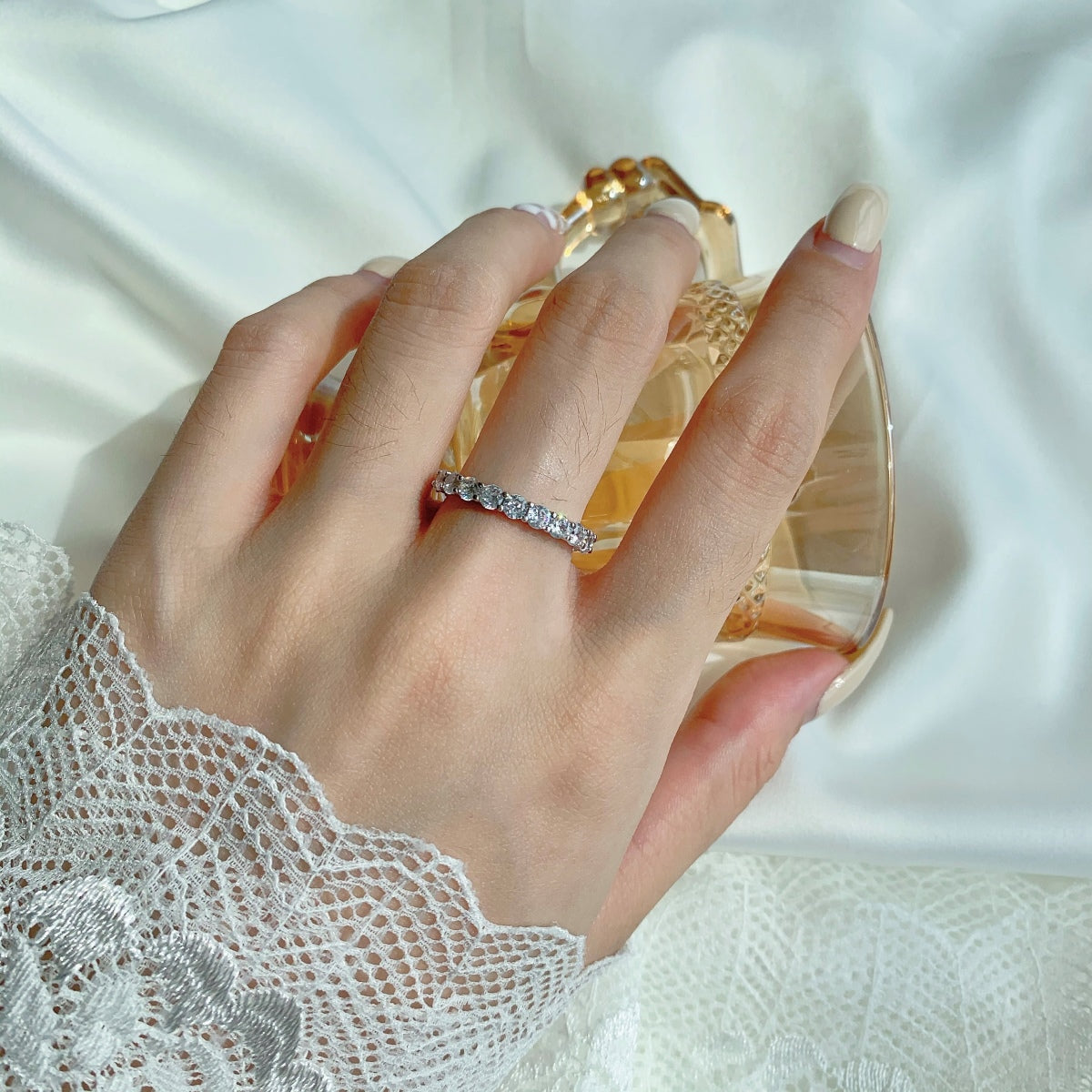 [Violet JW]Sparkling Round Cut Tennis Ring