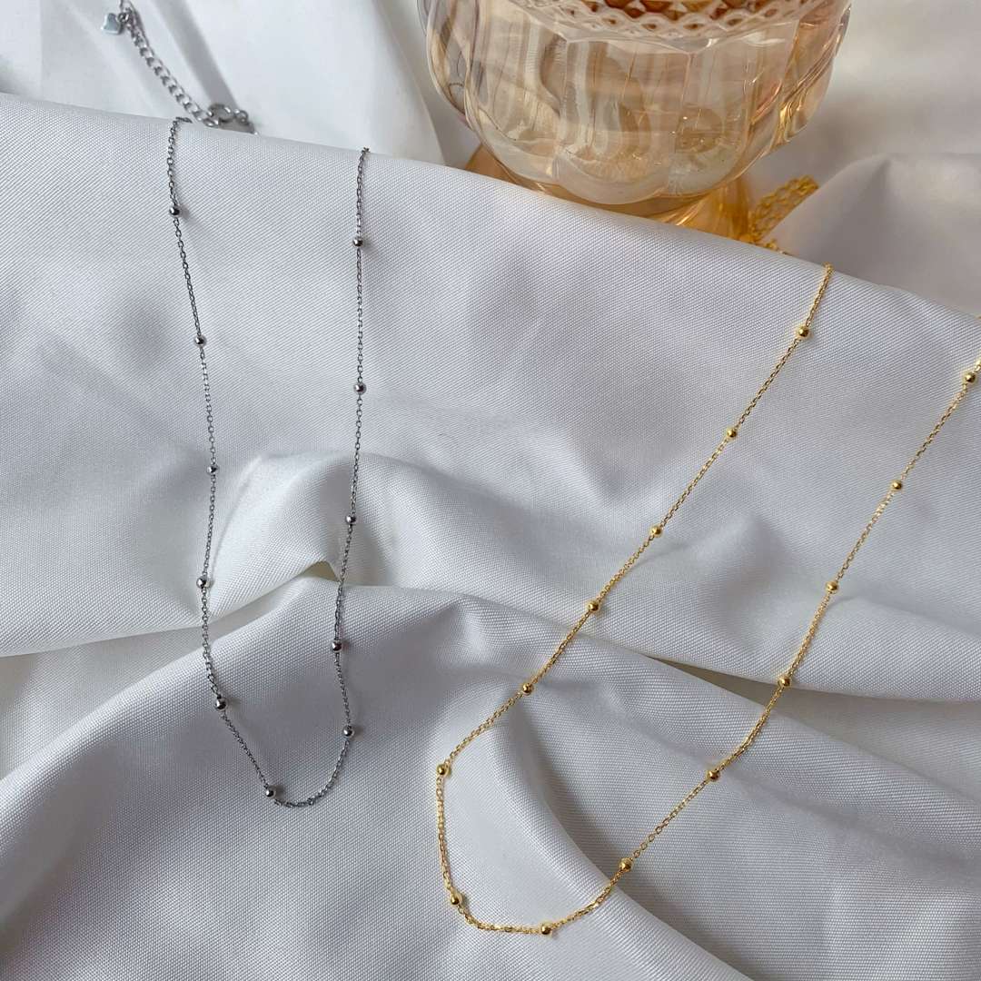 [Violet JW]Small Bead Clavicle Chain Simple Necklace