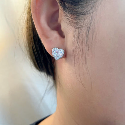 [Violet JW]Sparkling Heart Shape Lover Earrings