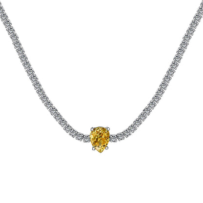 [Violet JW]1.0 carat Unique Pear Cut Tennis Necklace