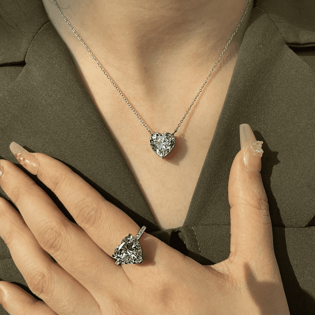 [Violet JW]6.0 carat Radiant Heart Shape Necklace