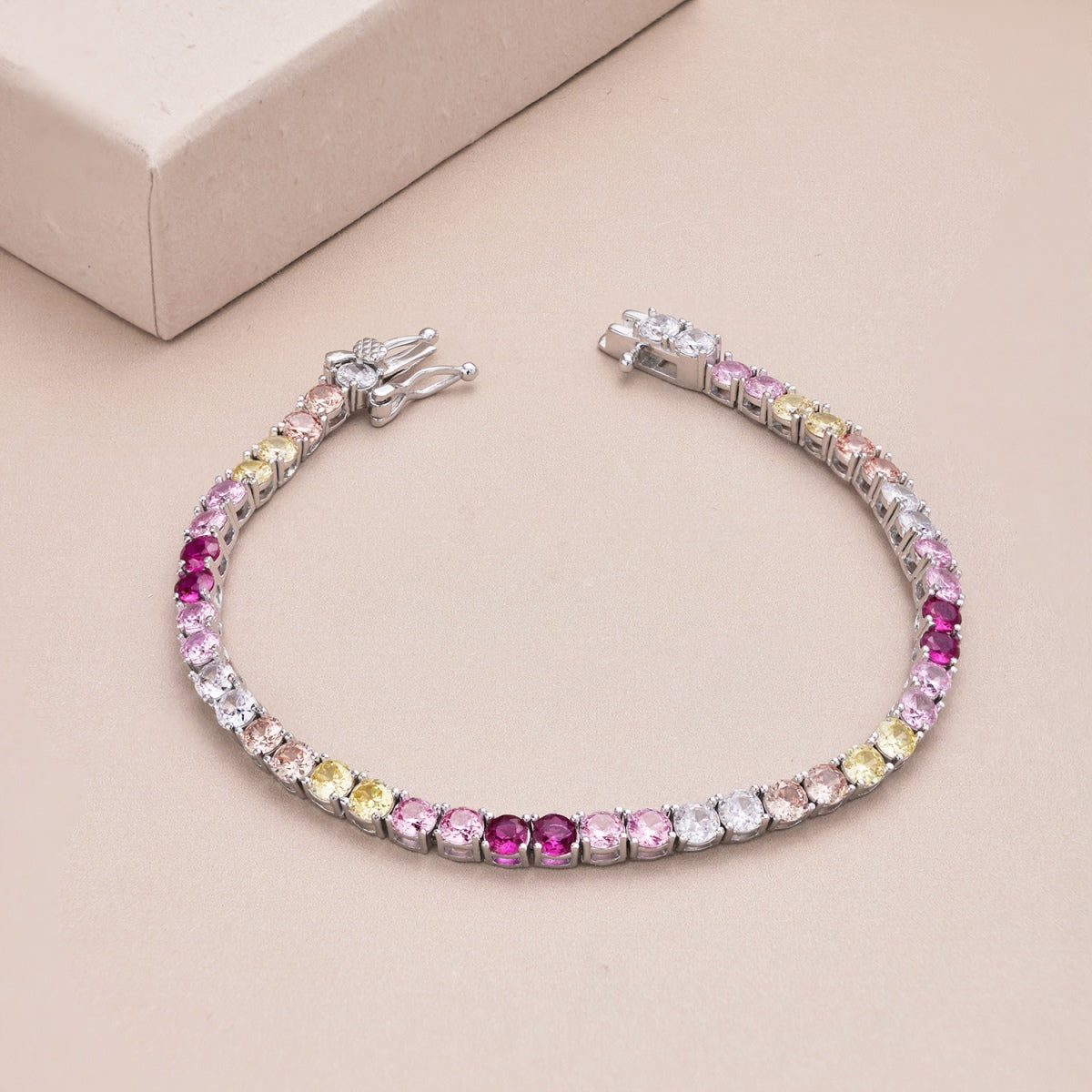 [Violet JW]Radiant Colorful Round Cut Tennis Bracelet