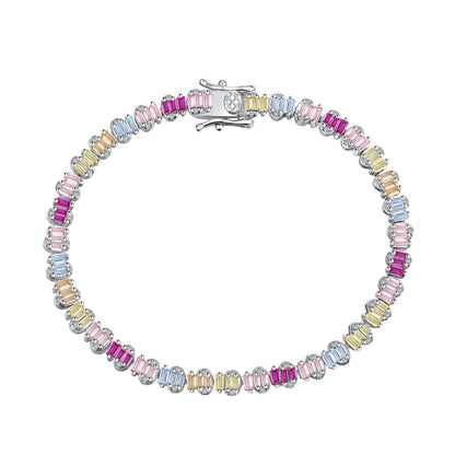 [Violet JW]Delicate Colorful Emerald Cut Party Bracelet